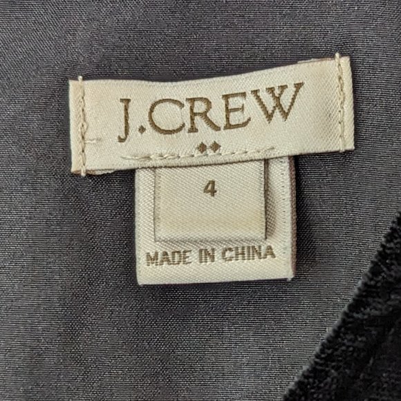 J Crew Black Velvet Peplum Blouse Size 4 - Picture 7 of 14